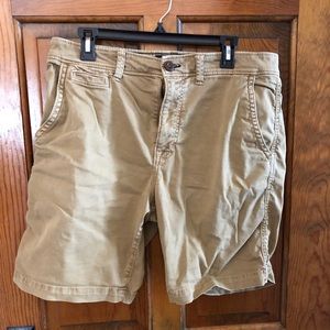 American Eagle Active Flex khaki shorts.